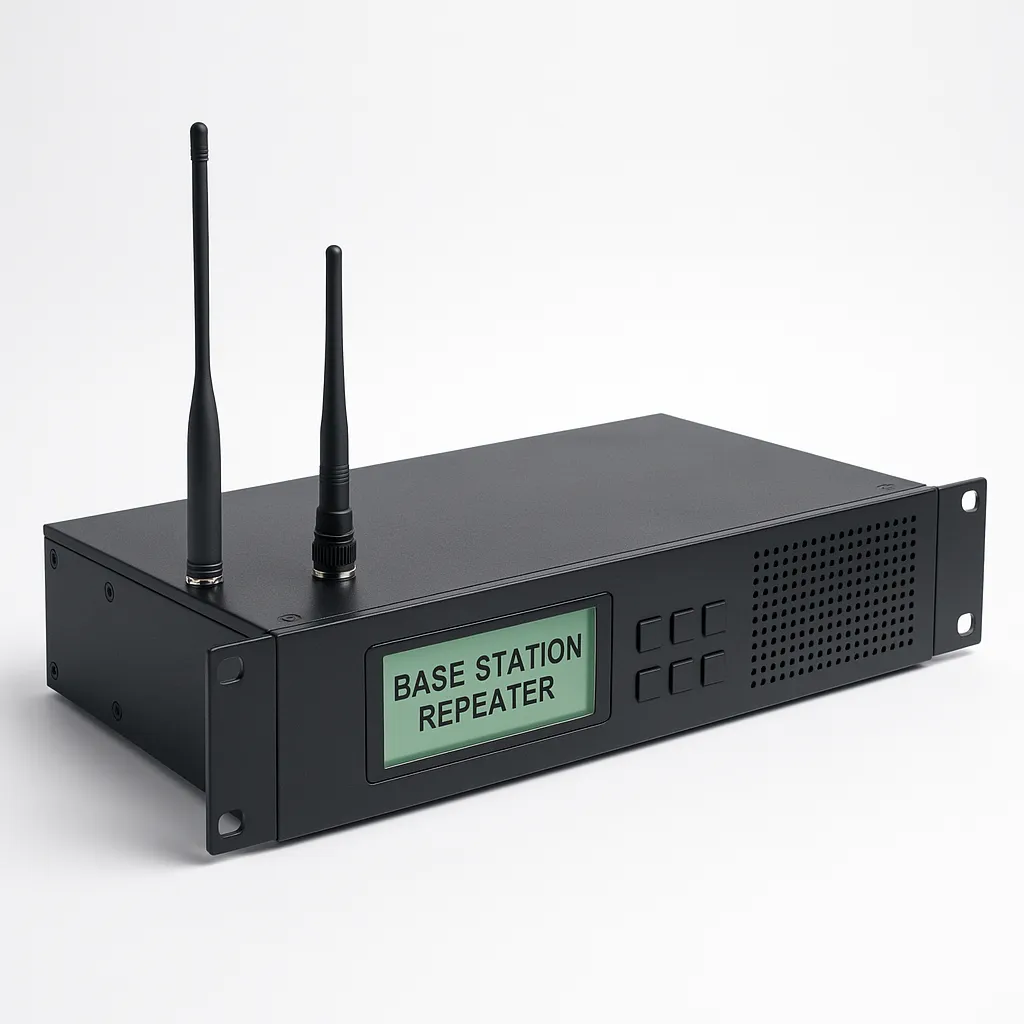 Infrastructure devices that extend radio coverage and connect teams across wide geographic areas or in-building dead zones.