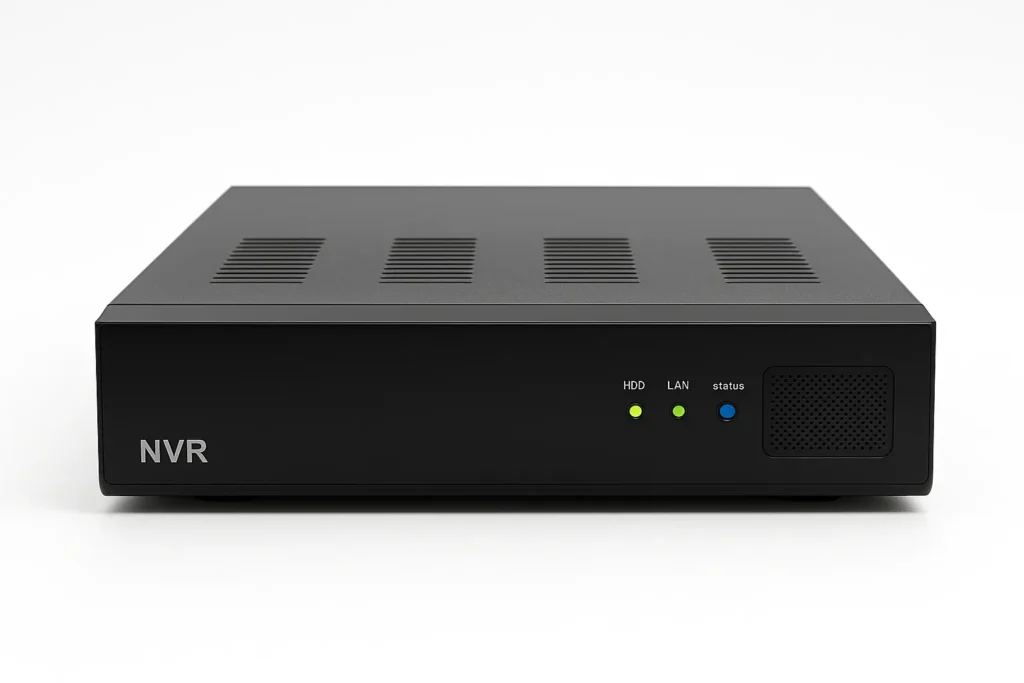 IP-based recording systems that store footage from multiple surveillance cameras and apply AI-driven analytics for event detection.