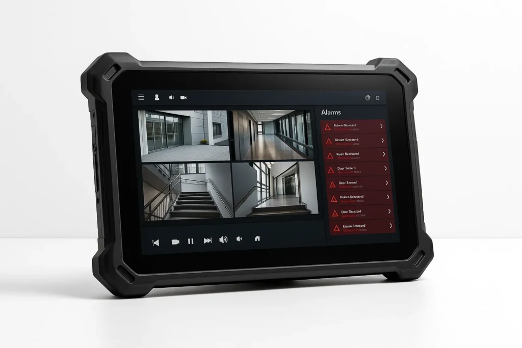 Secure workstations or tablets that allow crew or remote operators to monitor, review, and respond to incidents in real time.
