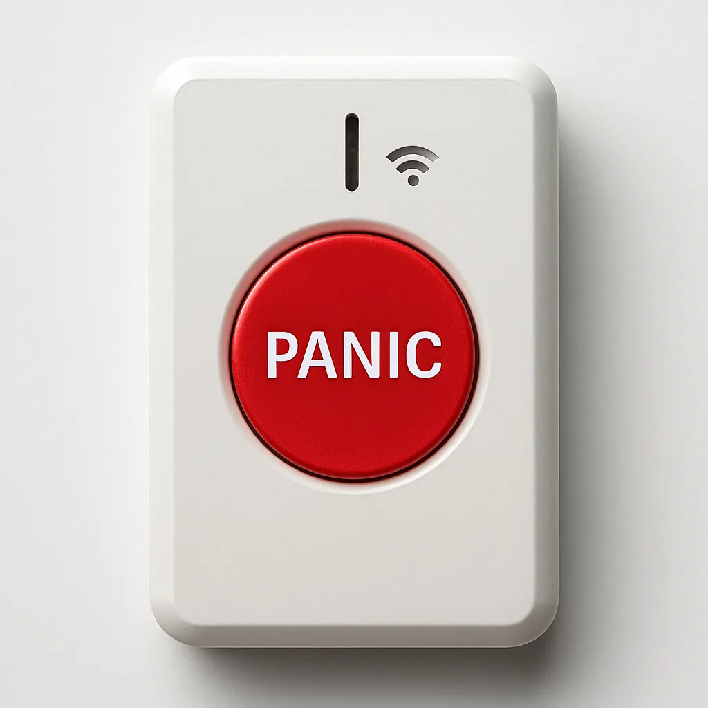 Wearable or portable devices that allow crew or guests to trigger an emergency alert from anywhere on the vessel.