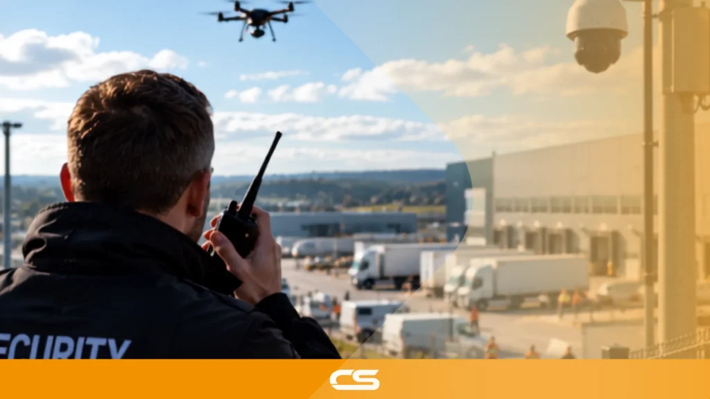 Perimeter security looking at a drone